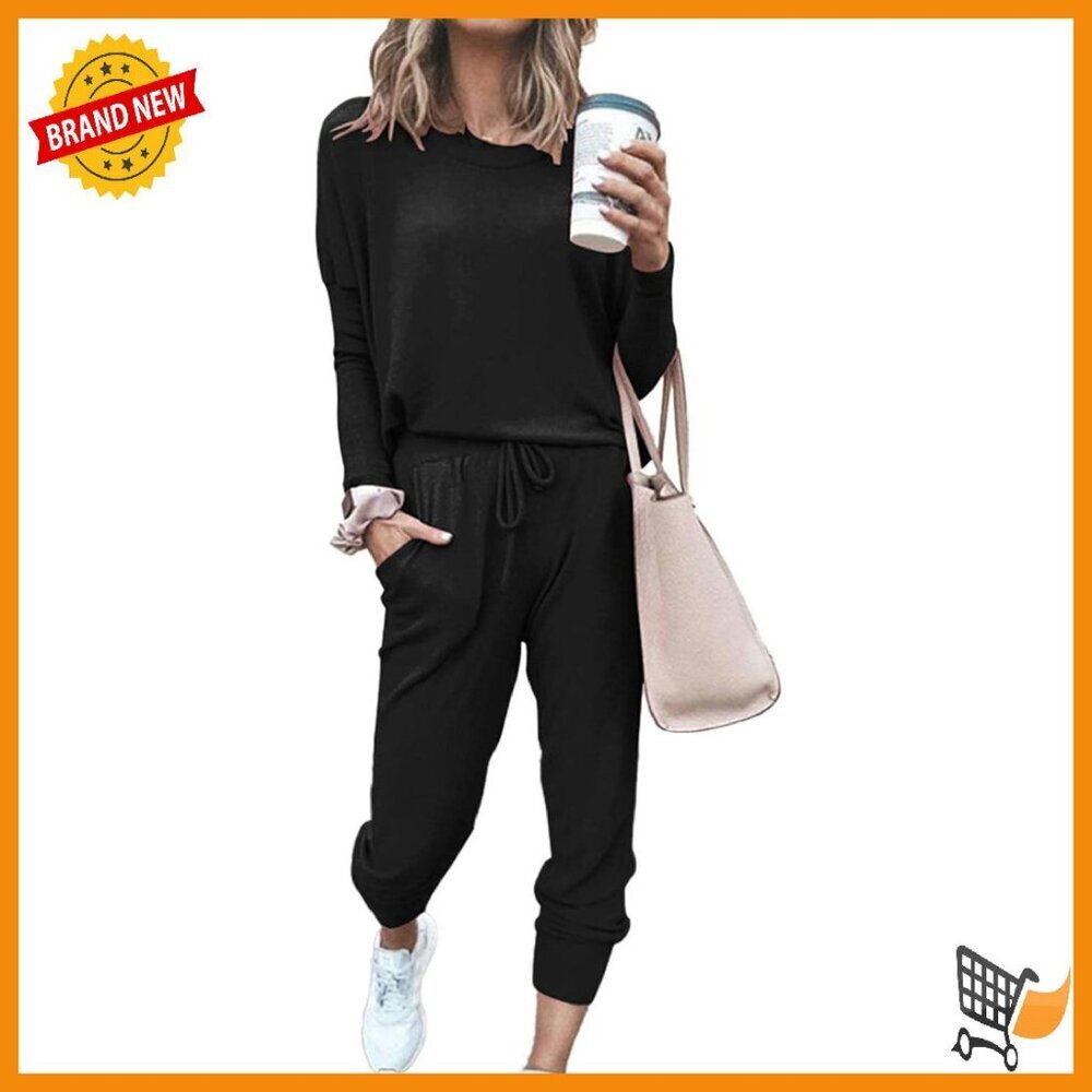 Women's Long Sleeve Tops High Waist Jogger Pants Lounge Set Tracksuit